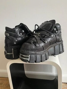 NEW ROCK Goth leather boots size 39 - Picture 1 of 9