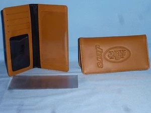 New York NY JETS "glove" Leather Checkbook NEW tan - Picture 1 of 3