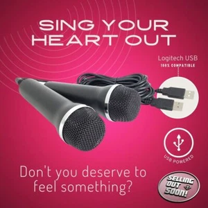 2 USB mics NEW OZI Microphone We Sing It Voice singing game PS4 PS3 Wii Xbox 360 - Picture 1 of 11
