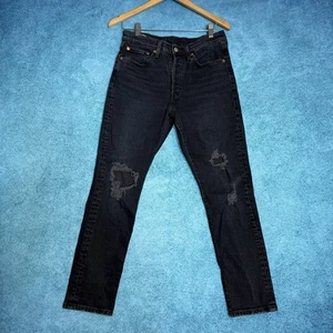 Levi’s 501 schwarze Damenjeans Größe 28 x 28 Knopfleiste schmal passt 30 x 27,5 abgenutzt - Bild 1 von 18