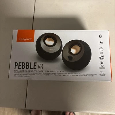 Altavoces de escritorio CREATIVOS Pebble V3 minimalistas 2.0 USB-C con Bluetooth Foto 1 de 4