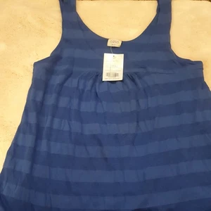 Oasis Blue Stripped Coloured Vest Top - Size 16 - BNWTs - Picture 1 of 3