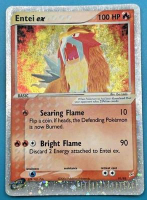 Tarjeta Holo Pokemon Entei EX Juego de cartas coleccionables Equipo Magma vs Equipo Aqua 91/95 LP-NM Estado Foto 1 de 2