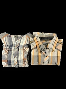 BKE Medium Set 2 Hemden sportliche Passform kariert Perlen Druckknopf Western Cowboy Baumwolle - Bild 1 von 12