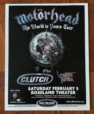 Póster promocional concierto Motorhead 2011 11 x 14 Roseland Theater Portland Oregon Foto 1 de 4
