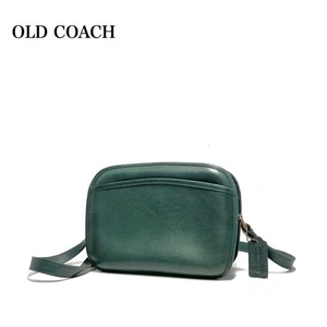 Bolso de Hombro COACH 9931 Vintage Cuero Ziplock Vajilla Oro Verde de Japón - Imagen 1 de 24