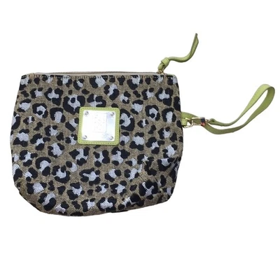 Monedero clutch Renato Minelli estampado leopardo tejido cremallera Foto 1 de 4
