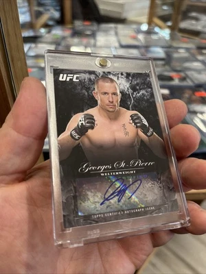 2014 TOPPS UFC BLOODLINES GEORGES ST-PIERRE AUTO 10/25 FA-GS - Image 1 of 3