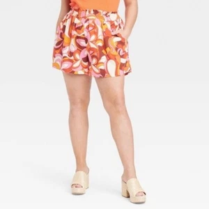 Ava and Viv high waisted pull on shorts with pockets linen blend 2X - Picture 1 of 7