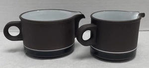 Hornsea Pottery Contrast 1978 Brown Sugar Milk Creamer Jug x 2 (Different Sizes) - Picture 1 of 17