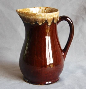 BROWN DRIP ~ Small PITCHER ~ USA ROSEVILLE RRP Co. ~ 1 quart ~ Vintage - Picture 1 of 6