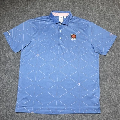 Puma x Arnold Palmer Geo Polo Shirt Mens Sz L Blue Golf Big Cedar National Final - Image 1 of 4