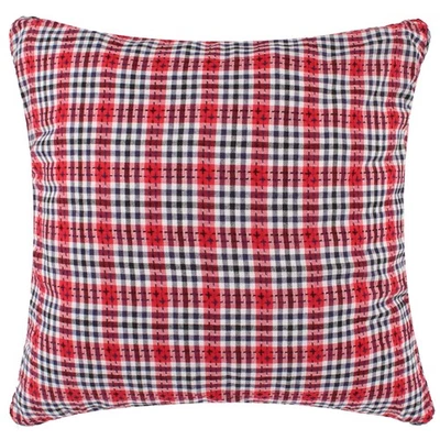 Americana Plaid Stitched Decorative Pillow - Levtex Home - Image 1 of 3