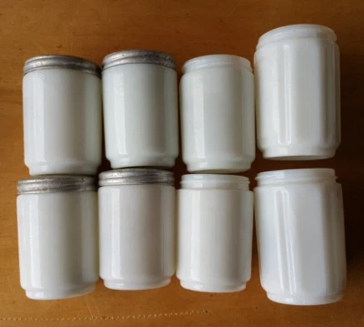 pc05 Lot de 8 pots à onguent anciens de pharmacie   2 modèles différents - Photo 1/3