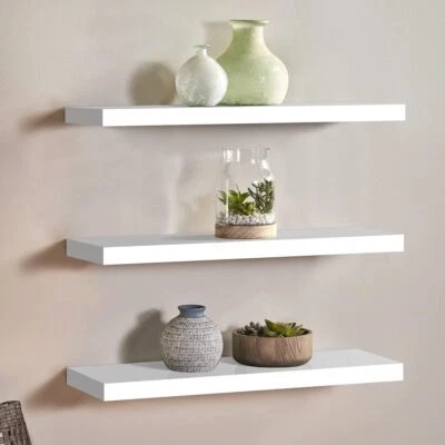 Set of 3 Floating Wall Shelves Picture Ledge Display Rack Book Hanging Shelf UK - Image 1 of 4