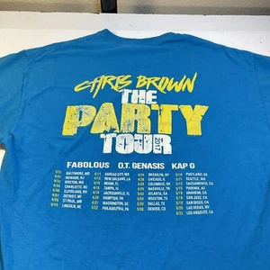 CHRIS BROWN THE PARTY TOUR 2017 CONCERT Crew TEE T SHIRT Mens XL R&B RAP HIP HOP - Picture 1 of 6