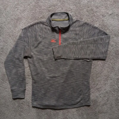 Pullover deportivo gris cuello falso manga larga cremallera 1/4 Mizuno para mujer talla XL Foto 1 de 4