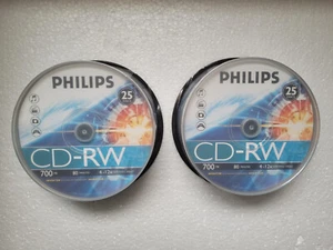 50 CD-RW PHILIPS 80 - CD R 4-12x 80min / 700MB Informatique Neuf - Photo 1/2