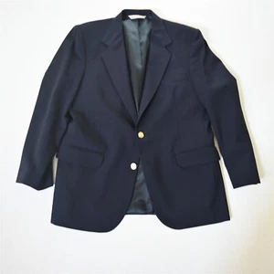 Vtg 40R Navy Blue Gold Button USA Made Mens Blazer Suit Jacket Sport Coat - Picture 1 of 12
