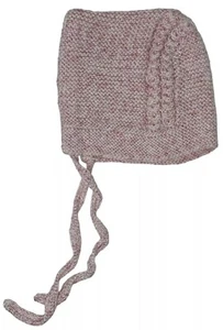 Sweetly Knit Baby Bonnet Hat Handmade Newborn To 3 Month In Soft Pink Warm - Picture 1 of 5