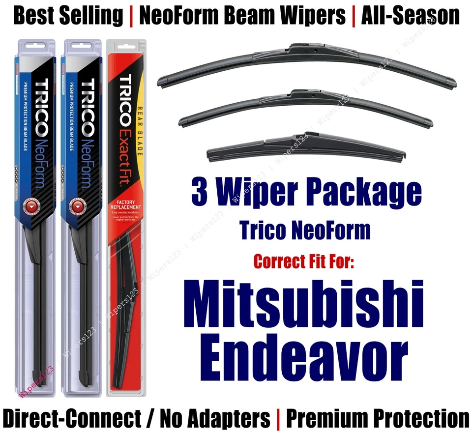 Limpiaparabrisas delantero y trasero NeoForm 3pk apto para Mitsubishi Endeavor 16260/210/14A 2004-2008 Foto 1 de 1