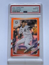 2021 Roki Sasaki Topps NPB 16/25 Orange Foil #112 PSA Gem Mint 10