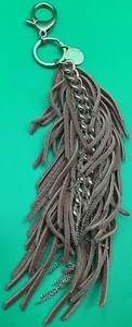 A Rare Beautiful Leather Fringe Rebecca Minkoff Bag Tag Handbag Clip Charm Clip - Picture 1 of 3
