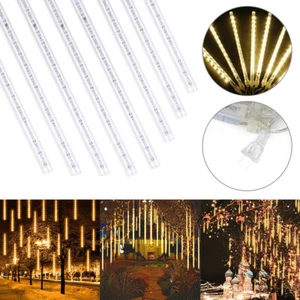 Meteor Shower Rain Lights 288LED Christmas Icicle Snow Falling Lights Xmas Decor - Picture 1 of 14