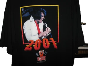 VINTAGE Elvis Presley T-Shirt "ELVIS THE CONCERT World Tour 2001" XL 100% Cotton - Picture 1 of 16