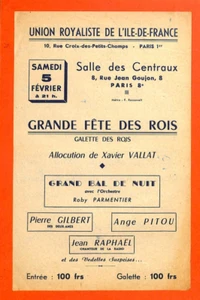 PARIS / TRACT POLITIQUE / UNION ROYALISTE / ALLOCUTION DE XAVIER VALLAT - Picture 1 of 1