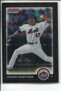 2010 Bowman Chrome Refractor Johan Santana #80 New York Mets - Picture 1 of 2