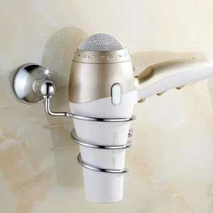Luxury Chrome Finish Wall Mounted Bathroom Hair Dryer Holder Bathroom Accessory - Picture 1 of 5