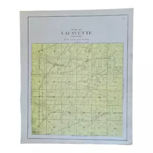Vintage 1921 Atlas Plat Map ~ Lafayette Township Walworth County Wisconsin #21 - Picture 1 of 10