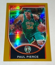 CELTICS #85/99 PAUL PIERCE GOLD REFRACTOR SP #34 2007-08 NBA BOWMAN CHROME