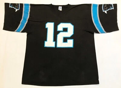 Camiseta Negra XL Camiseta Vintage Logo 7 NFL Carolina Panthers Collins #12 50/50 EE. UU. Foto 1 de 4