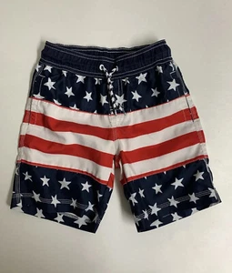 Shorts Boys USA Flag Theme Small 5-6  Adjustable Waist Pockets Mesh Lined - Picture 1 of 4