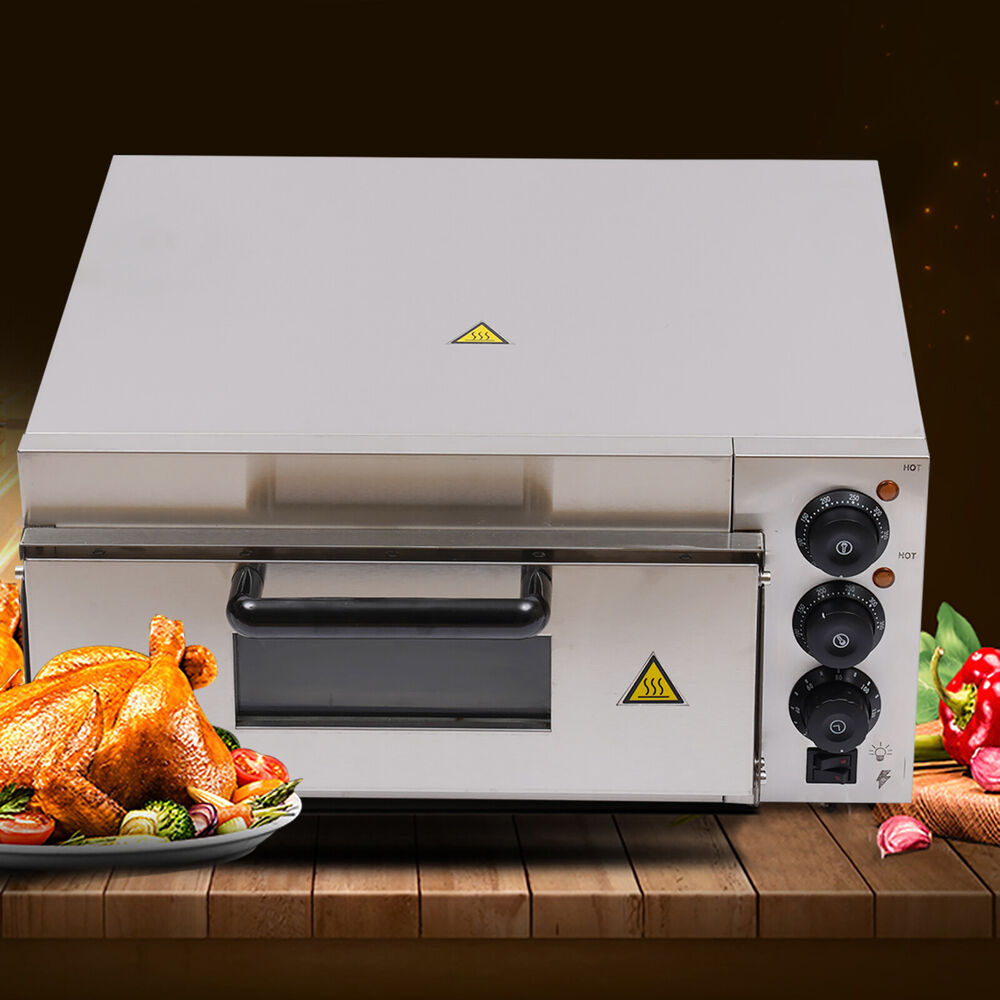 Commercial Single Layer Electric 12-14" Pizza Oven Stainless Steel Durable 1.5kw
