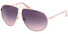 Guess Women's Shiny Rose Gold-Tone Aviator Sunglasses w/Gradient Lens GU5208 28B