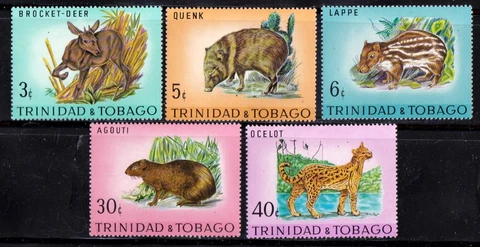 Trinidad & Tobago stamps #196 - 200, Mint & used, Animals  - FREE SHIPPING!! Cover