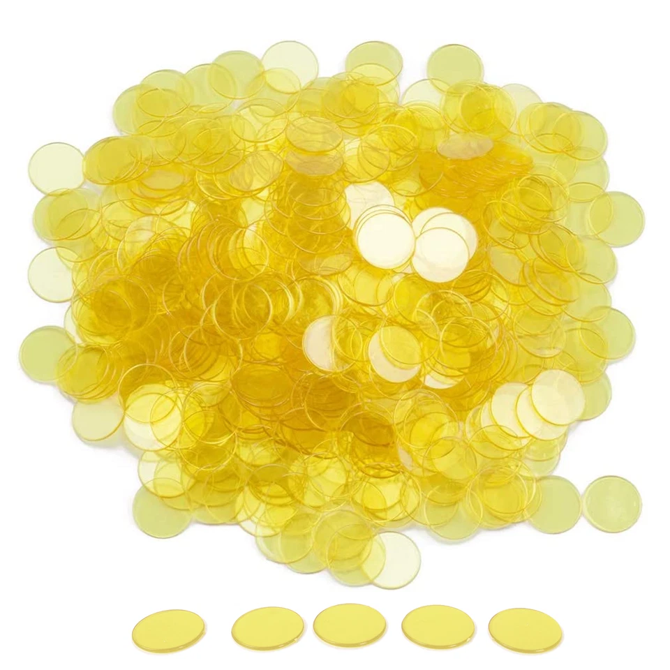 1000-pk de fichas de juego de bingo de 3/4". Marcadores educativos de conteo, clasificación, ciencia Foto 1 de 4