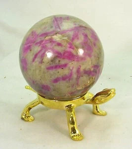 Rubí curativo natural BUTW 3" en esfera de feldespato lapidario 7901A dl - Imagen 1 de 3