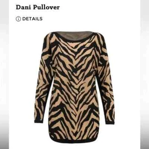 CAbi Dani Pullover Zebra Dazzle Stripe Brown/Black Size M #3884 - Picture 1 of 8