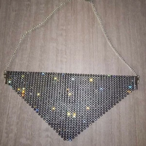 Hot mesh métal cristal strass visage bouche bijoux de bijoux masque femmes - Picture 1 of 9