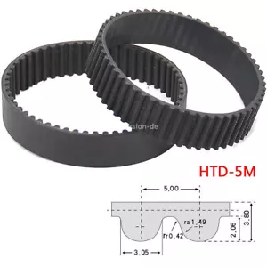 Gummi Pulley Belt 5M Zahnriemen 175-495mm Closed Antriebsriemen 15 20 25 30mm - Bild 1 von 8