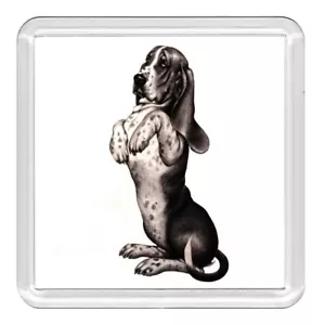 Basset Hund Hund Betteln Acryl Untersetzer Neuheit Getränk Tasse Matte tolles Geschenk - Bild 1 von 1
