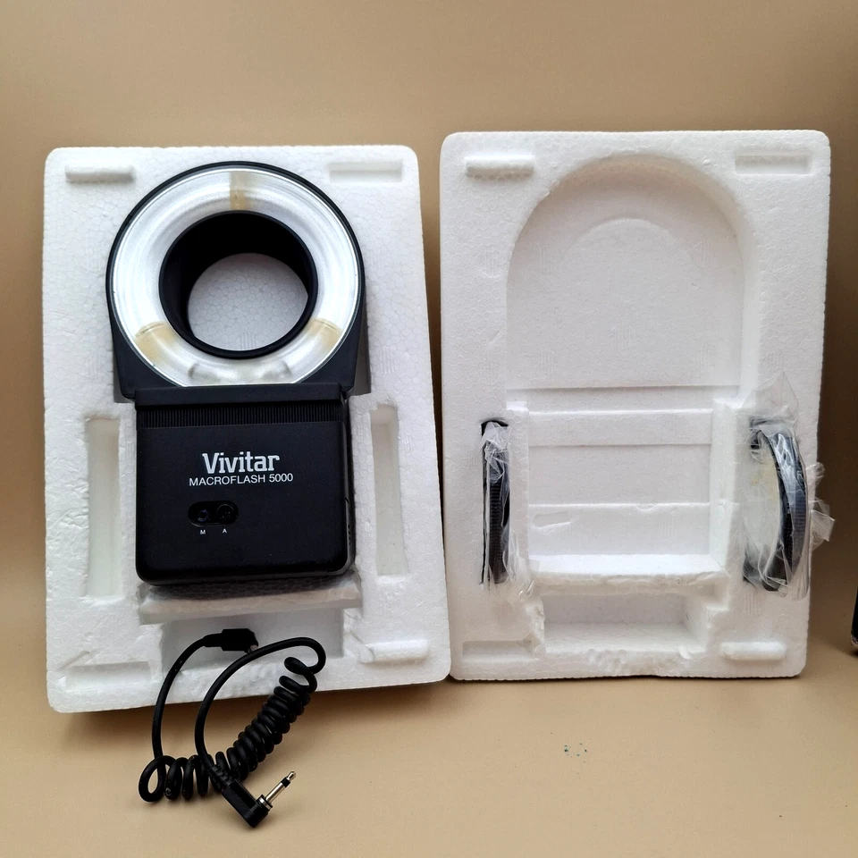 Vivitar Macroflash 5000 Ring Light/Macro Flash w/BOX + Accessories. *VGC* refB - Image 1 of 4