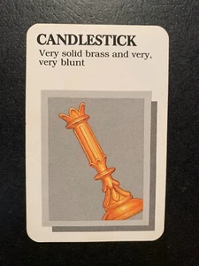 Clue  MASTER DETECTIVE  Candlestick   Weapon Card  1988  Game Replacement Card - Picture 1 of 4