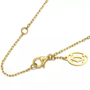 Auth Cartier Chain Necklace 2CCharm 46cm 18K 750 Yellow Gold - Picture 1 of 3