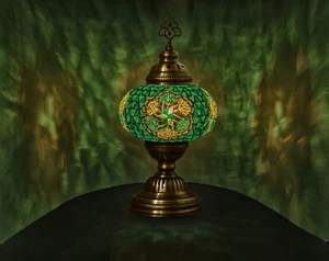 Mosaiklampe Große L 12 auf 10 Grün Handgefertigt Orientalisch Mosaik Glass - Bild 1 von 1