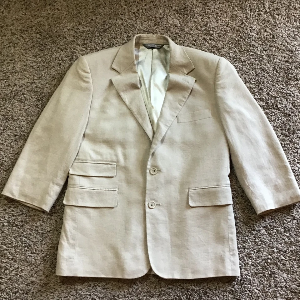 Traje Chaqueta Rocawear Niños Lino Tostado Talla 14 Forrado Estilo Clásico Primavera Pascua Foto 1 de 4